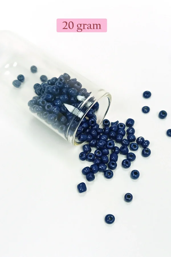 Dökme Cam Kum Boncuk Büyük Boy (6/0) 4 mm - 4 Renk - Toplam 80 Gram - BNC408