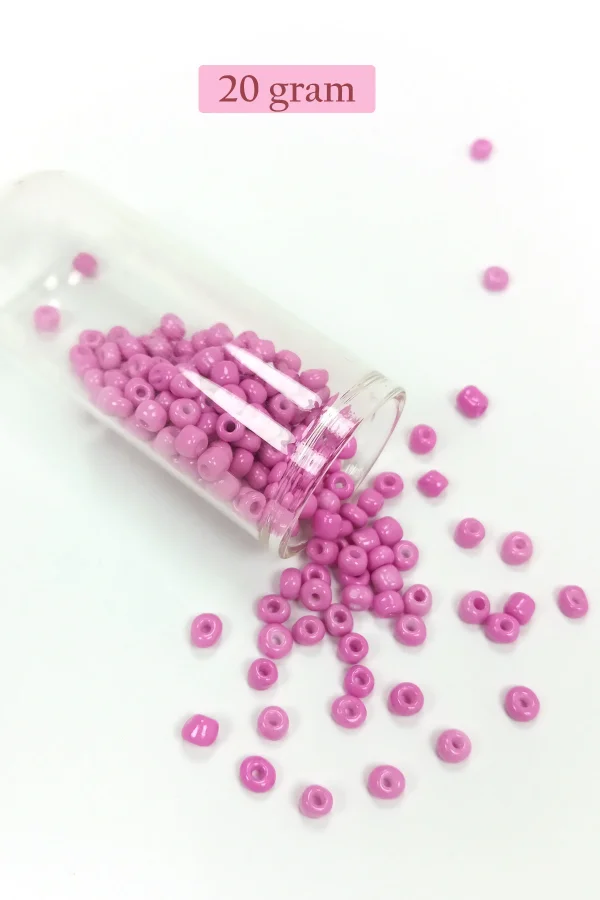 Dökme Cam Kum Boncuk Büyük Boy (6/0) 4 mm - 4 Renk - Toplam 80 Gram - BNC410