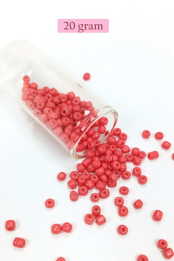 Dökme Cam Kum Boncuk Büyük Boy (6/0) 4 mm - 4 Renk - Toplam 80 Gram - BNC411