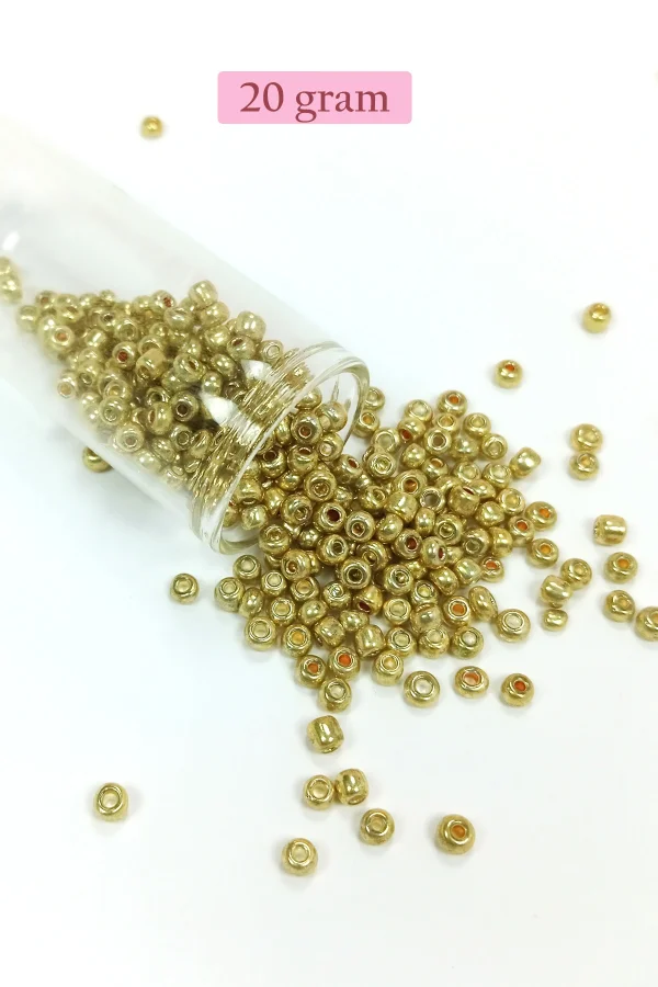 Dökme Cam Kum Boncuk Büyük Boy (6/0) 4 mm - 4 Renk - Toplam 80 Gram - BNC412