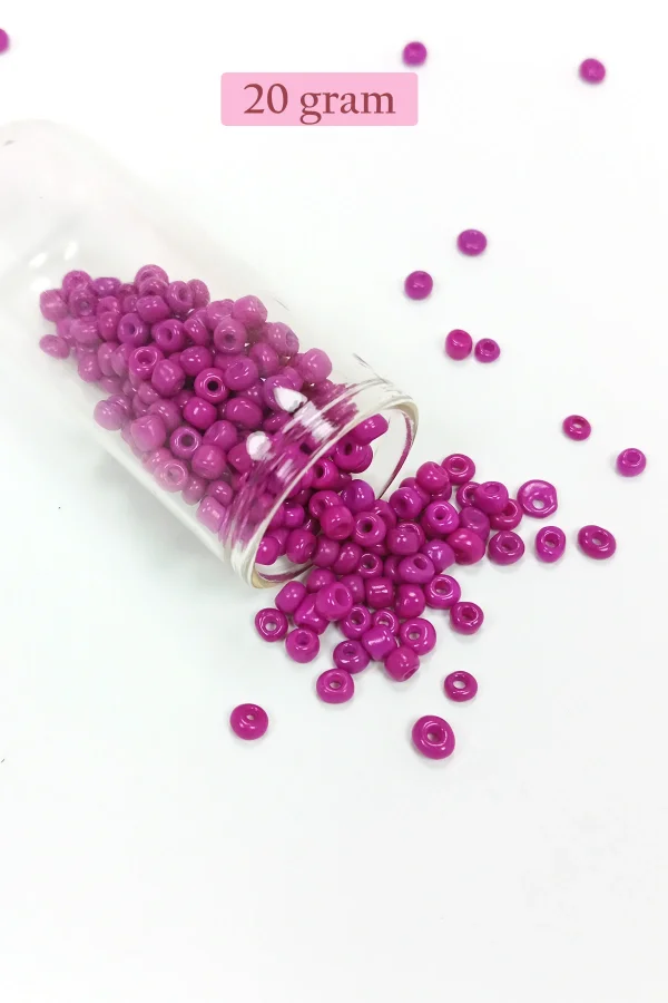 Dökme Cam Kum Boncuk Büyük Boy (6/0) 4 mm - 4 Renk - Toplam 80 Gram - BNC414