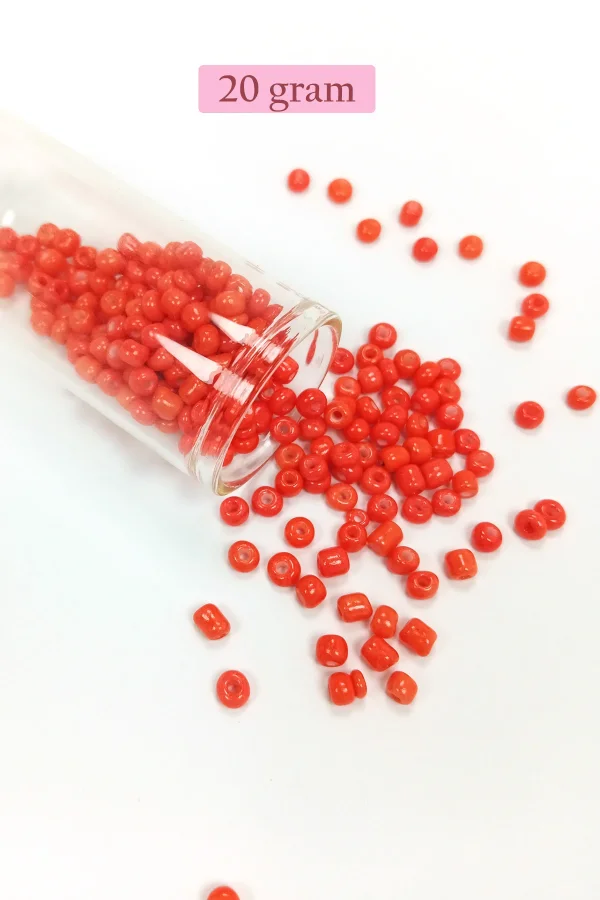 Dökme Cam Kum Boncuk Büyük Boy (6/0) 4 mm - 4 Renk - Toplam 80 Gram - BNC414