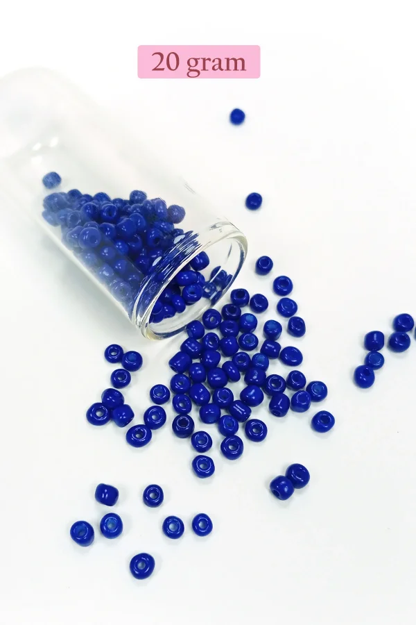 Dökme Cam Kum Boncuk Büyük Boy (6/0) 4 mm - 4 Renk - Toplam 80 Gram - BNC415