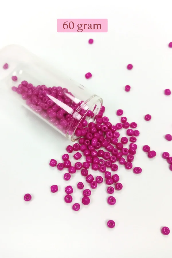 Dökme Cam Kum Boncuk Büyük Boy (6/0) 4 mm - 60 Gram - Açık Mor - BNC130