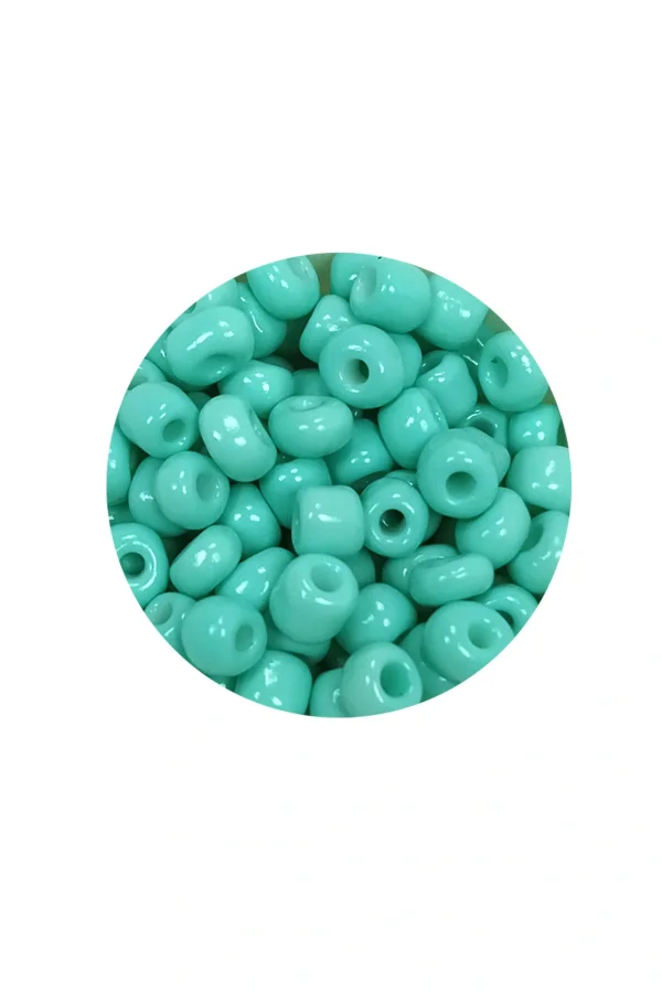 Dökme Cam Kum Boncuk Büyük Boy (6/0) 4 mm - 60 Gram - Açık Yeşil - BNC124