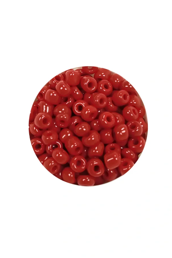 Dökme Cam Kum Boncuk Büyük Boy (6/0) 4 mm - 60 Gram - Koyu Kırmızı - BNC110