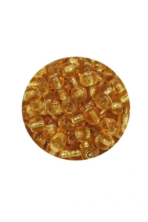 Dökme Cam Kum Boncuk Büyük Boy (6/0) 4 mm - 60 Gram - Şeffaf Bal - BNC119