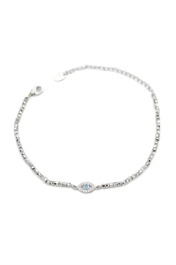 Dorika Boncuk Göz Bileklik - Gümüş