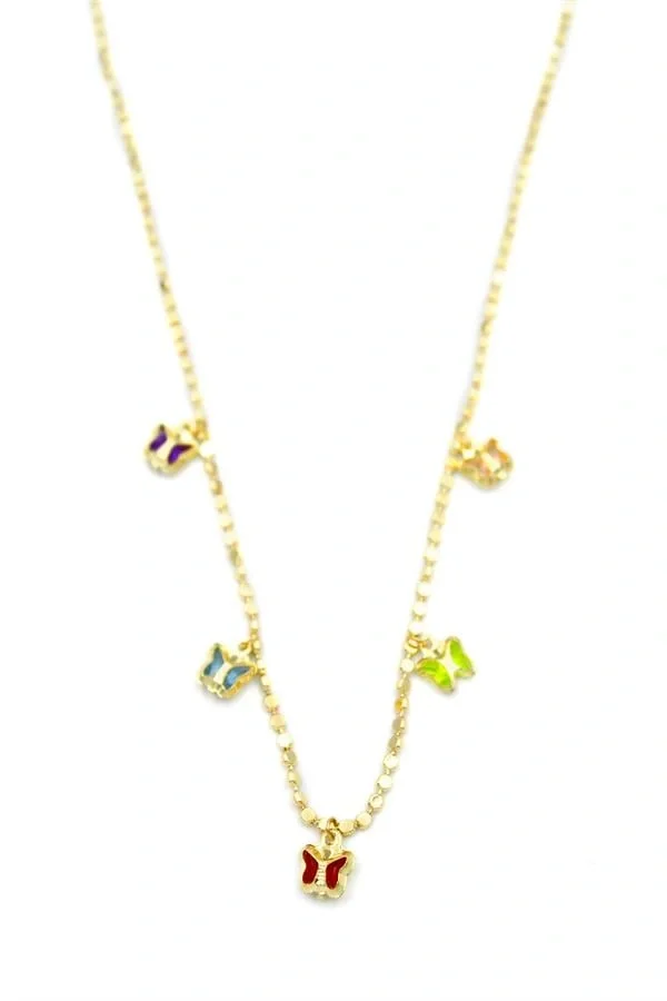 Ezme Zincir Charm Kolye - Altın