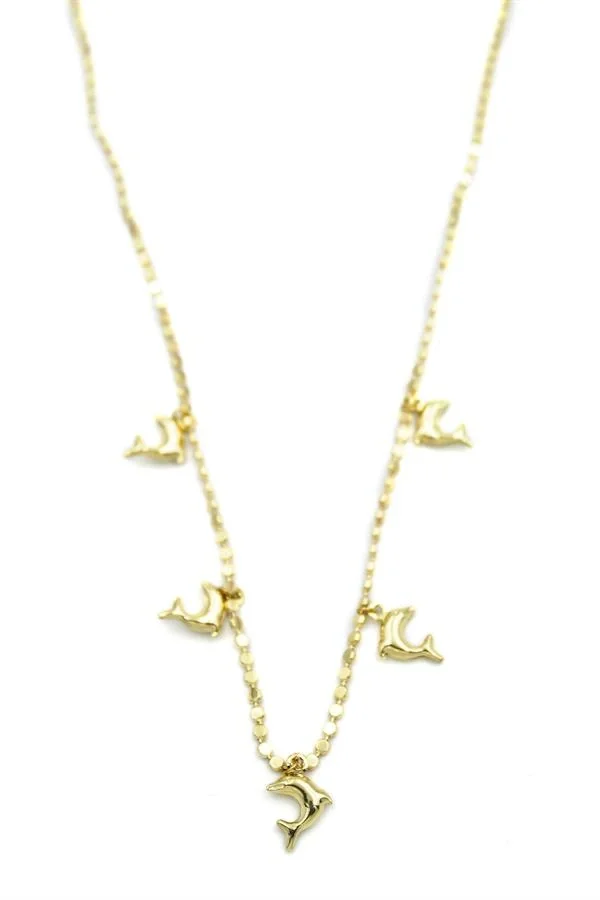 Ezme Zincir Charm Kolye - Altın