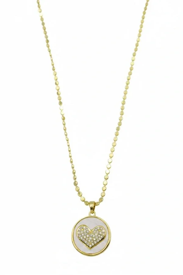 Ezme Zincir Kalp Kolye - Altın