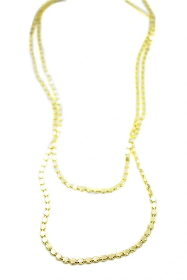 Ezme Zincir Kolye - 90cm - Altın