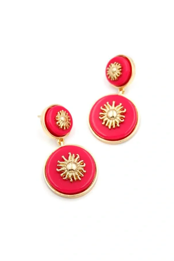 Güneş Küpe - Pembe