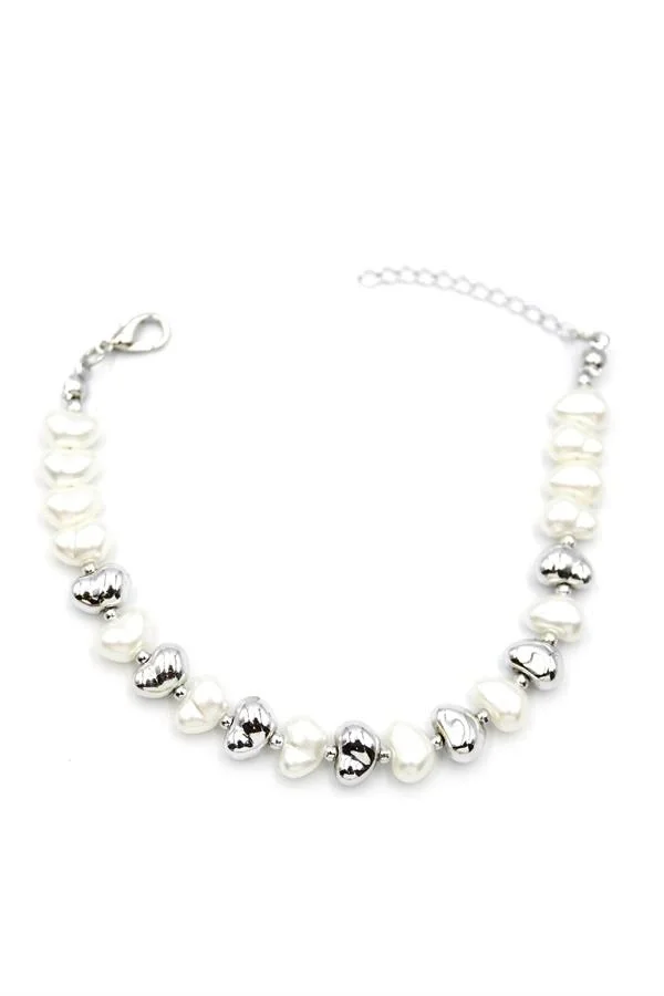 İnci Bileklik - Gümüş