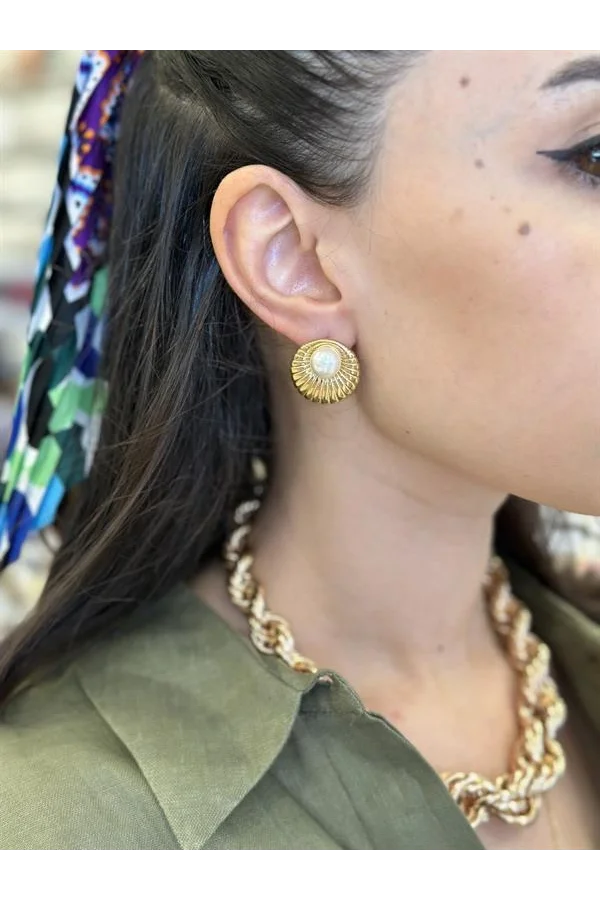 İnci Küpe - Altın