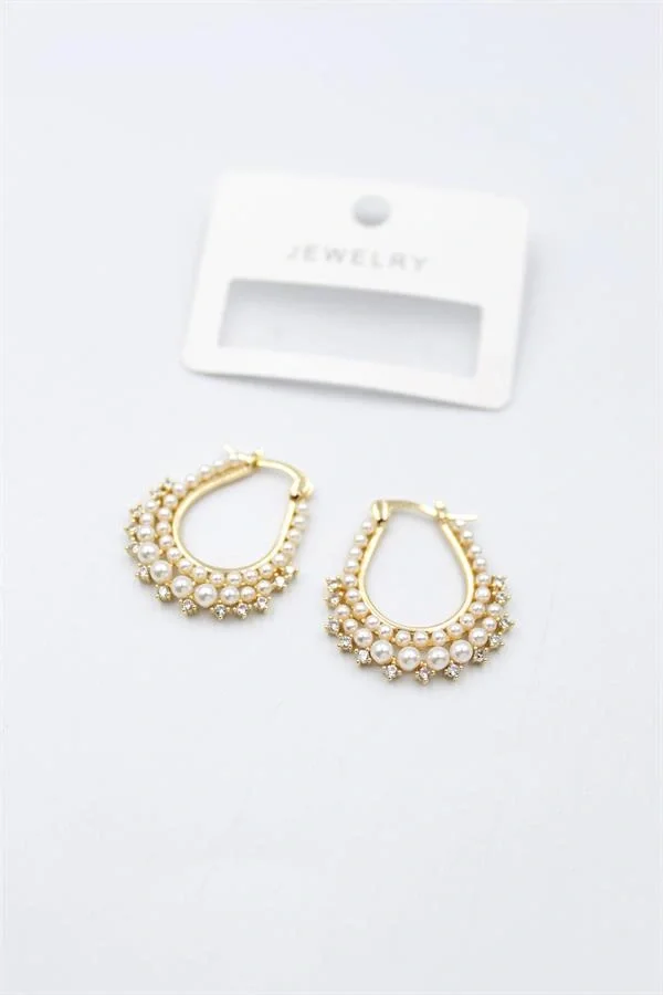 İncili Küpe - Altın