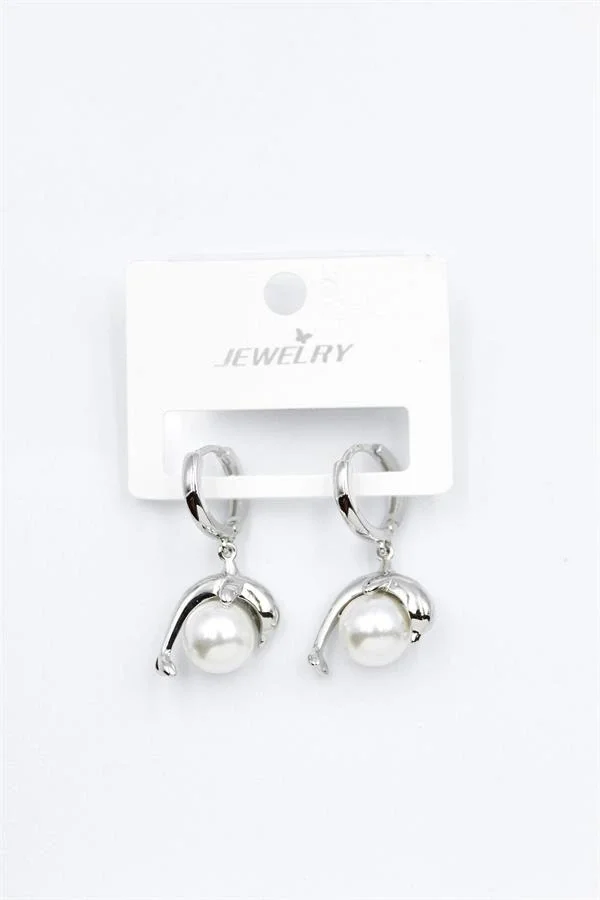 İncili Yunus Küpe - Gümüş