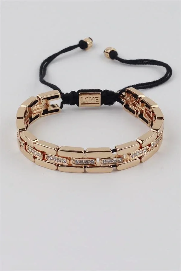 İpli Çelik Bileklik - Altın