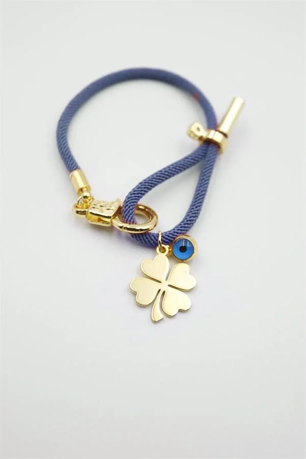 İpli Yonca Bileklik - Mavi