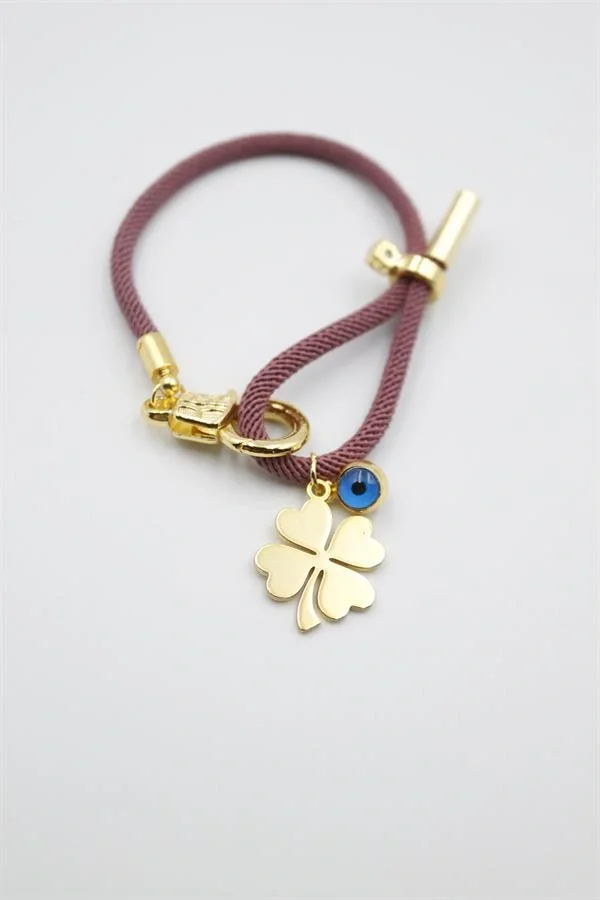 İpli Yonca Bileklik - Mor