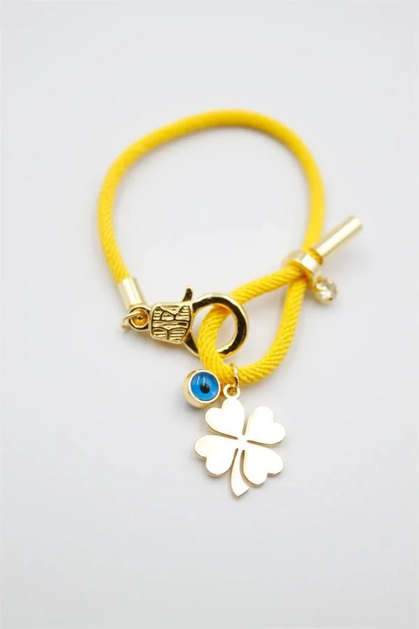 İpli Yonca Bileklik - Sarı