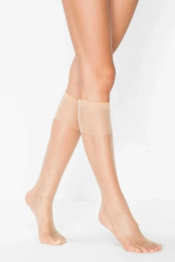 Kadın Diz Altı Parlak Fit 15 Denye Çorap Açık Ten