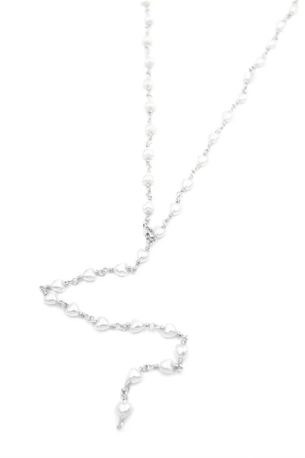 Kalp İncili Y Kolye - Gümüş