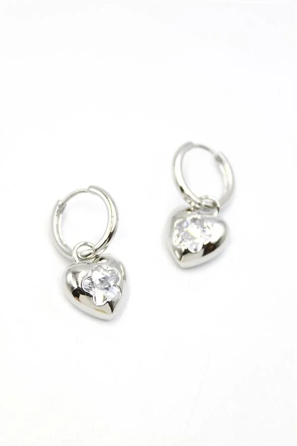 Kalp Küpe - Gümüş