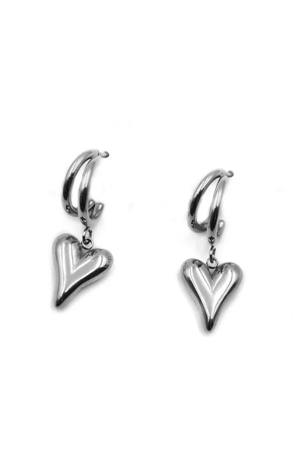 Kalp Küpe - Gümüş