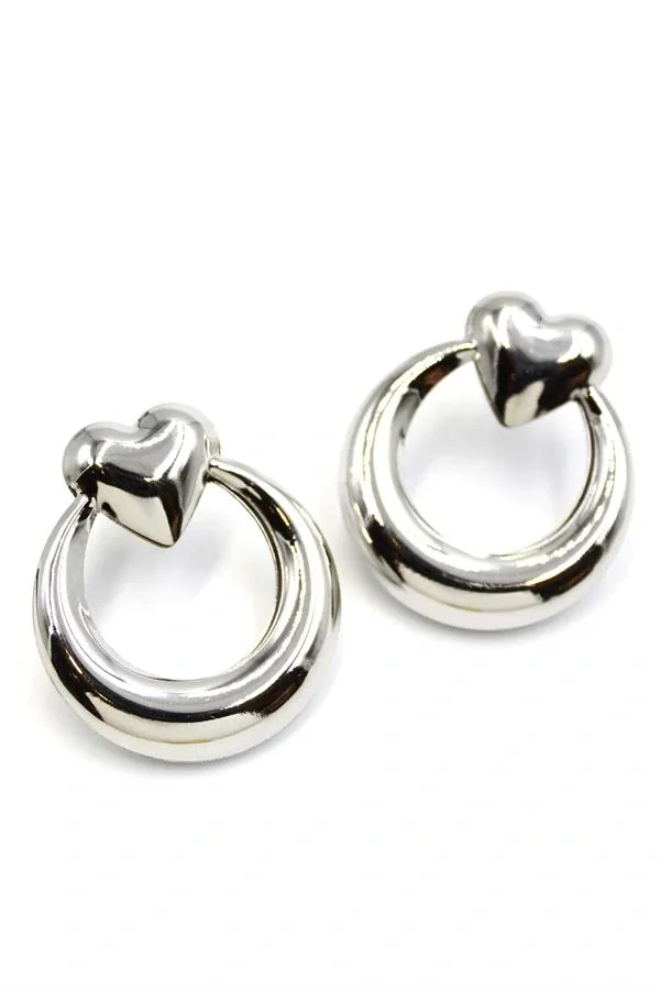 Kalp Küpe - Gümüş