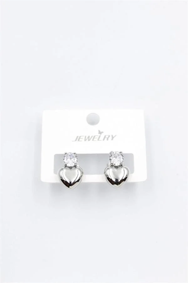 Kalp Küpe - Gümüş