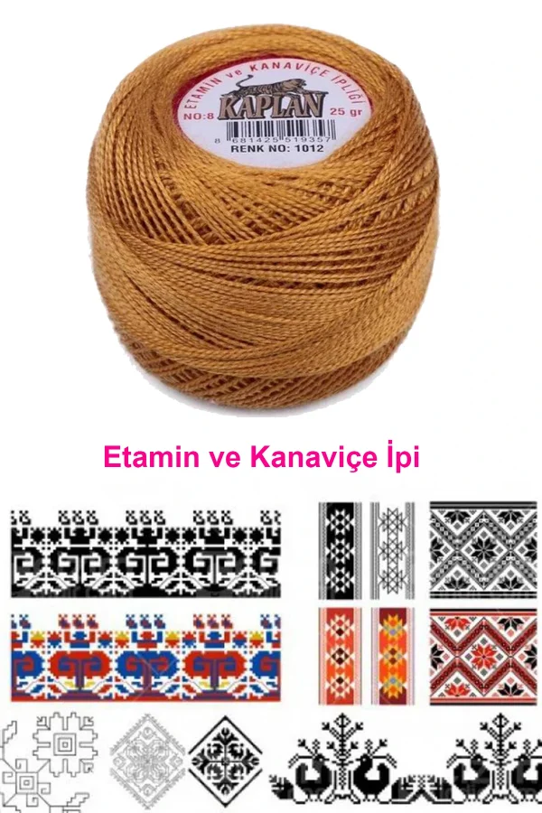 Kaplan Etamin Ve Kanaviçe İpi 8 No Kod/Renk: 1012 - Royaleks