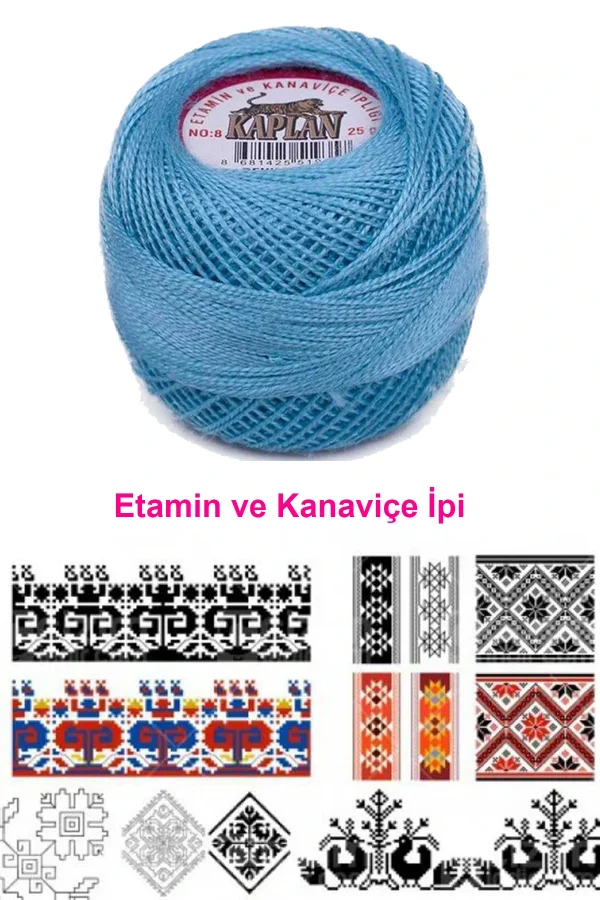 Kaplan Etamin Ve Kanaviçe İpi 8 No Kod/Renk: 293 - Royaleks