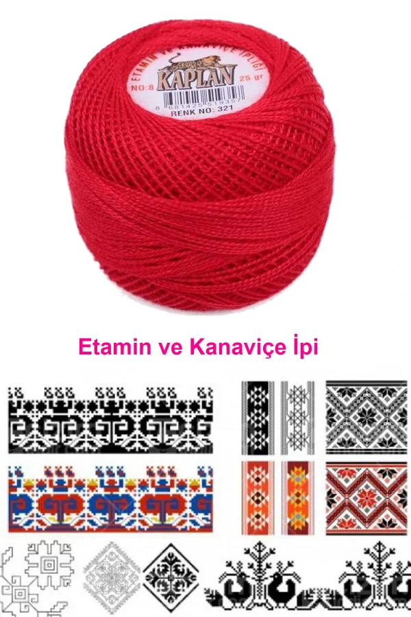 Kaplan Etamin Ve Kanaviçe İpi 8 No Kod/Renk: 321 - Royaleks