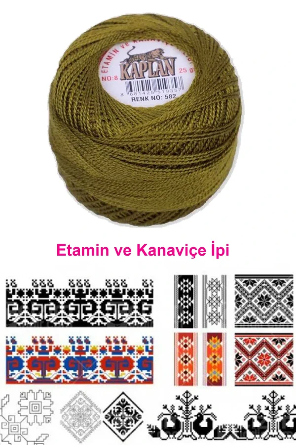 Kaplan Etamin Ve Kanaviçe İpi 8 No Kod/Renk: 582 - Royaleks