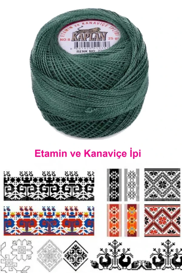 Kaplan Etamin Ve Kanaviçe İpi 8 No Kod/Renk: 726 - Royaleks
