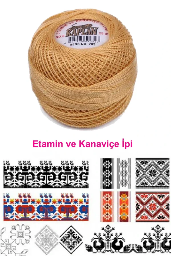 Kaplan Etamin Ve Kanaviçe İpi 8 No Kod/Renk: 783 - Royaleks