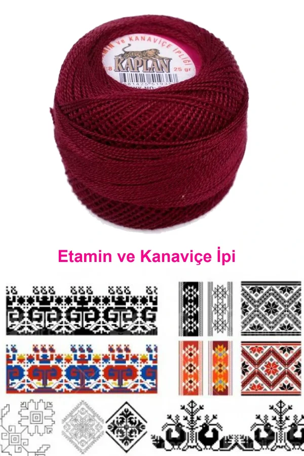 Kaplan Etamin Ve Kanaviçe İpi 8 No Kod/Renk: 902 - Royaleks