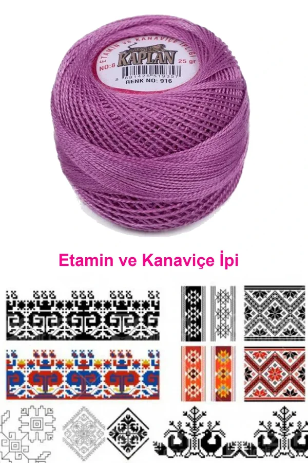 Kaplan Etamin Ve Kanaviçe İpi 8 No Kod/Renk: 916 - Royaleks