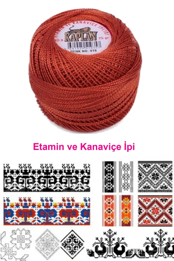 Kaplan Etamin Ve Kanaviçe İpi 8 No Kod/Renk: 918 - Royaleks
