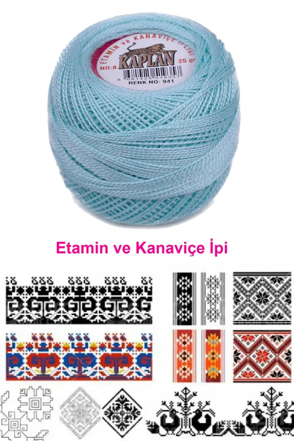 Kaplan Etamin Ve Kanaviçe İpi 8 No Kod/Renk: 941 - Royaleks