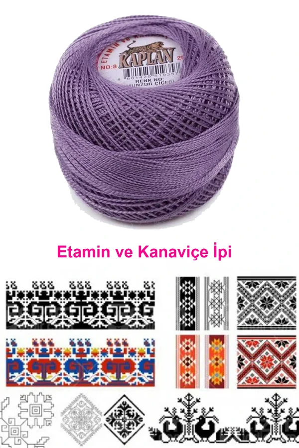 Kaplan Etamin Ve Kanaviçe İpi 8 No Kod/Renk: MUNZUR ÇİÇEĞİ - Royaleks