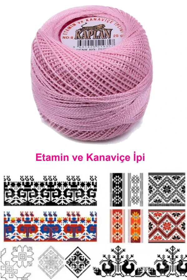 Kaplan Etamin Ve Kanaviçe İpi 8 No Kod/Renk: PUDRA - Royaleks