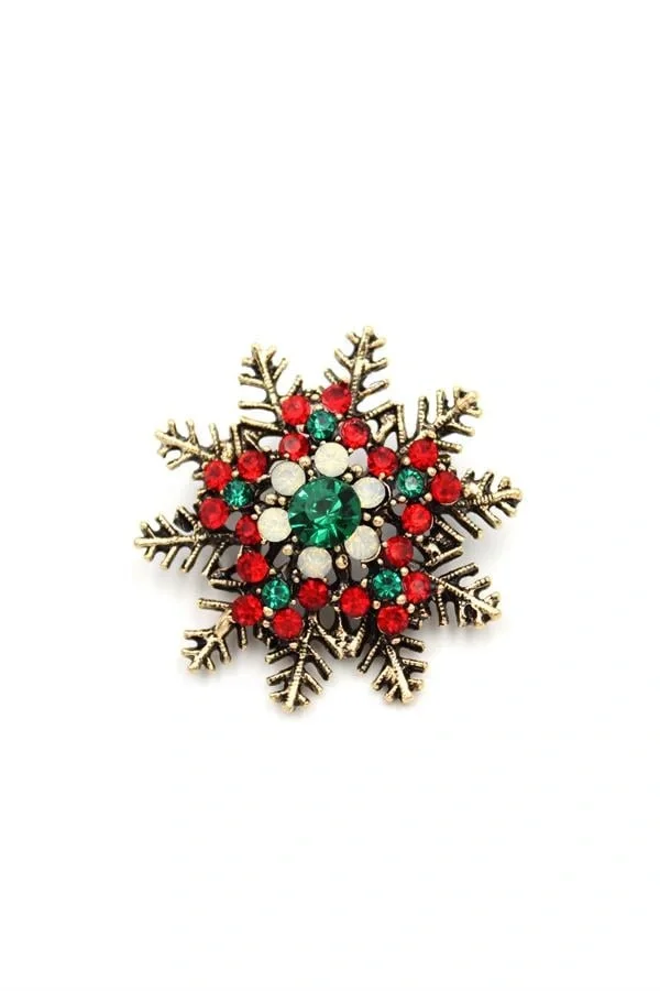Kar Tanesi Broş - Kırmızı