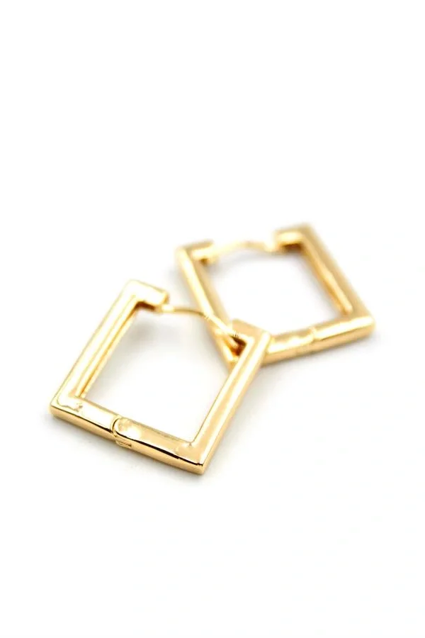 Kare Halka Küpe - Altın