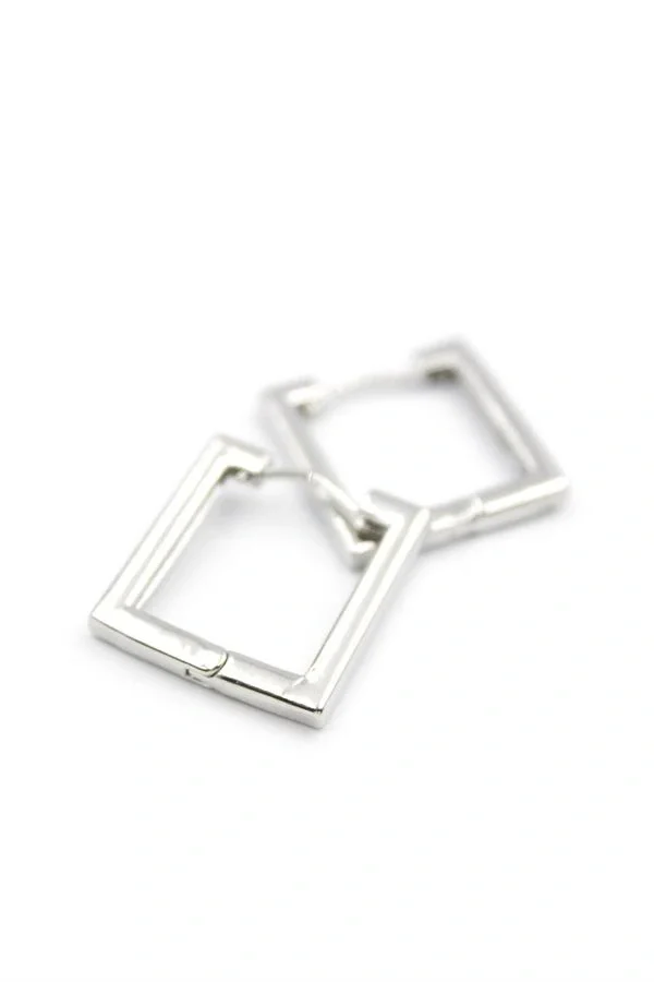 Kare Halka Küpe - Gümüş