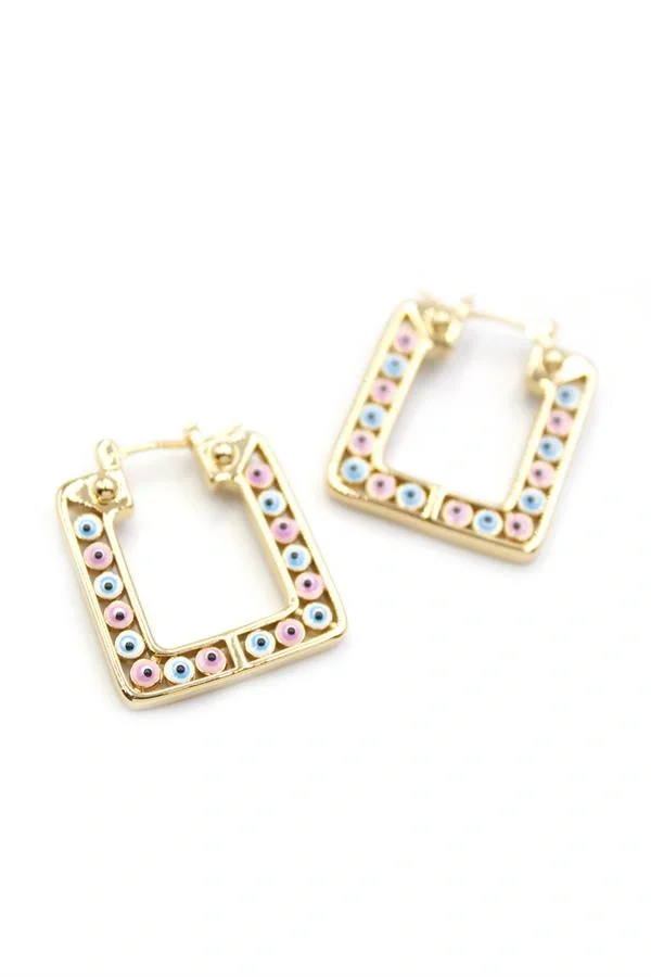 Kare Nazar Küpe - Altın