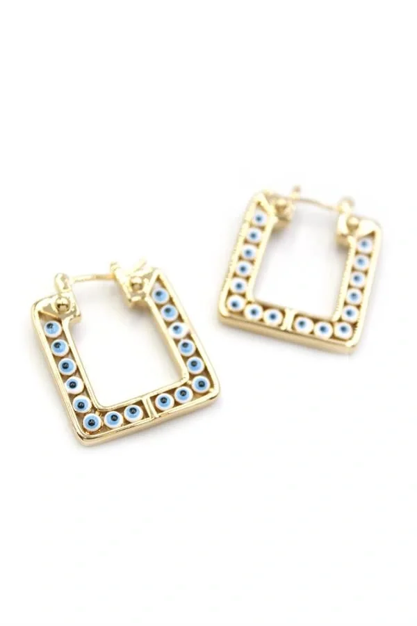 Kare Nazar Küpe - Altın