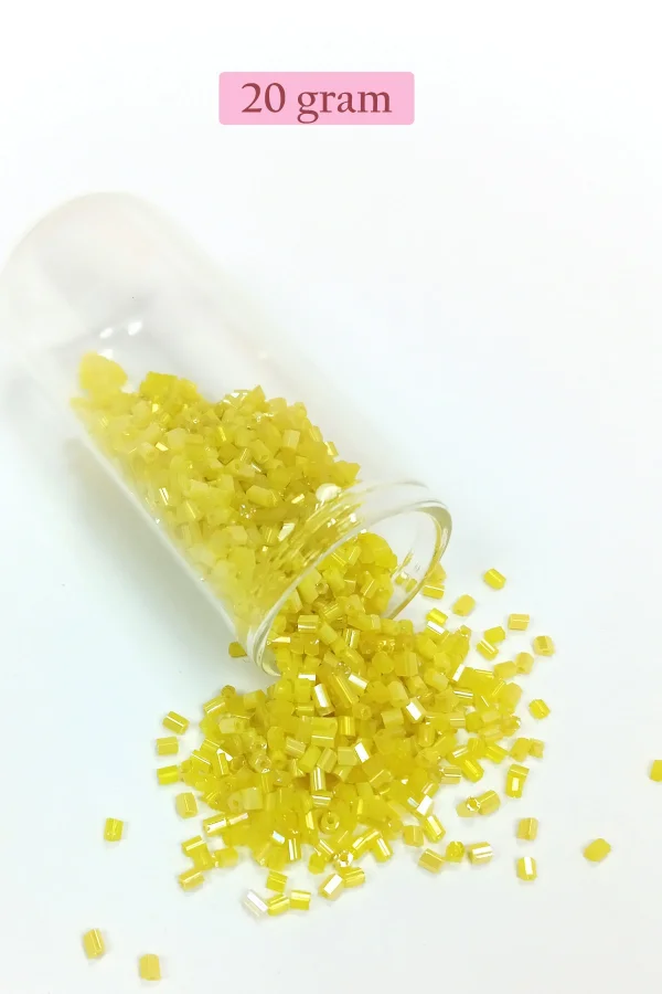 Kesme Cam Boncuk 2mm - 20 Gram - Koyu Sarı -BNC337