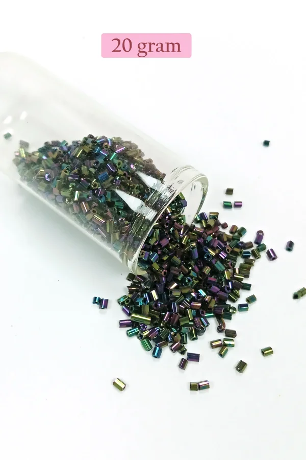 Kesme Cam Boncuk 2mm - 20 Gram - Parlak Alacalı -BNC304